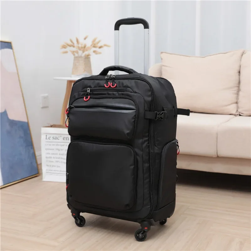 New Travel backpack On wheels Oxford cloth Carry on Luggage lightweight luggage trolley luggage bag case Men\'s suitcase rolling