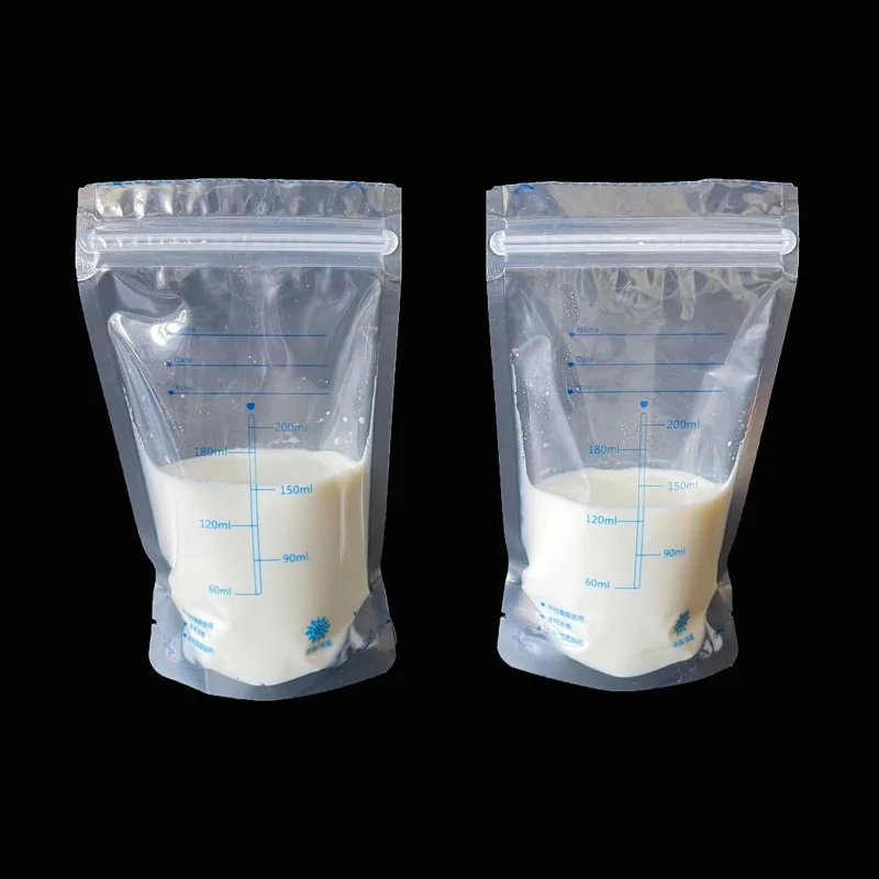 10/30Pcs Breastmilk Storage Bag Self Standing Baby Food Storage Containers No Leak Milk Freezer Bags Safe Feed PET Free 200ML