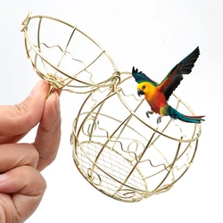 Gold Vintage Hollow Out Bird Cage Outdoor Bird Cage Feeder Hamster Rabbit Parrot Pet Toy Pet-Keeping Pigeon Pet Breeding Box