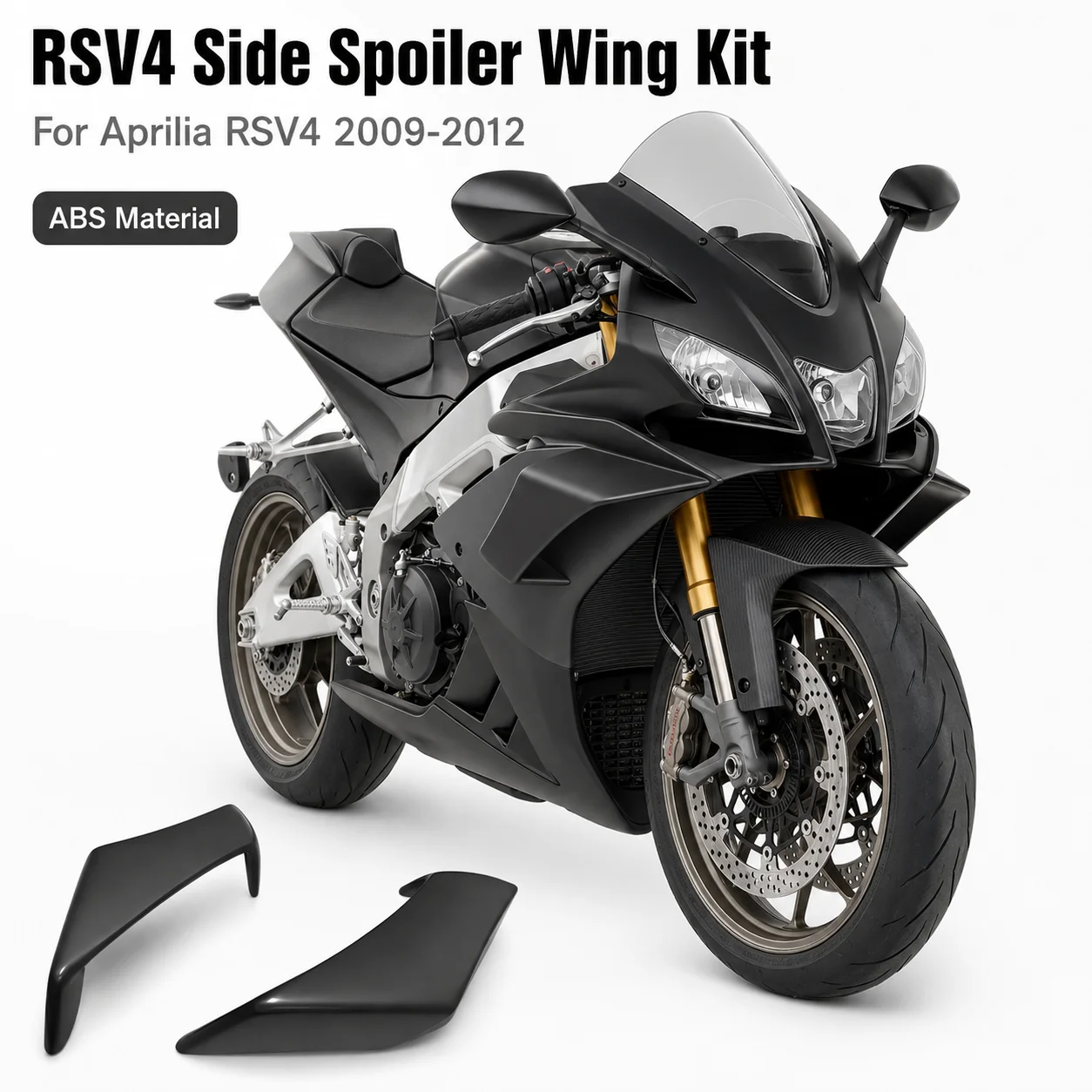 Motorcycle ABS Side Winglet Spoiler Fixed Fairing Aerodynamic Wing Kit Compatible With Aprilia RSV4 2009-2012