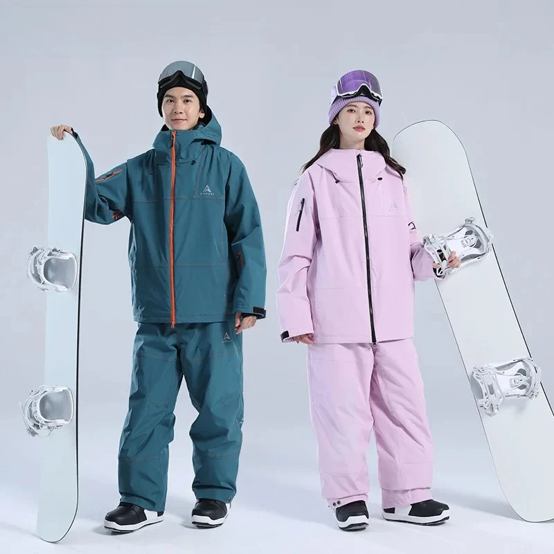 New Women Skiing Suit Male Female Set Loose Type Waterproof Windproof Couple Man Single and Double Board Keep Warm Pants Jackets - Image 5