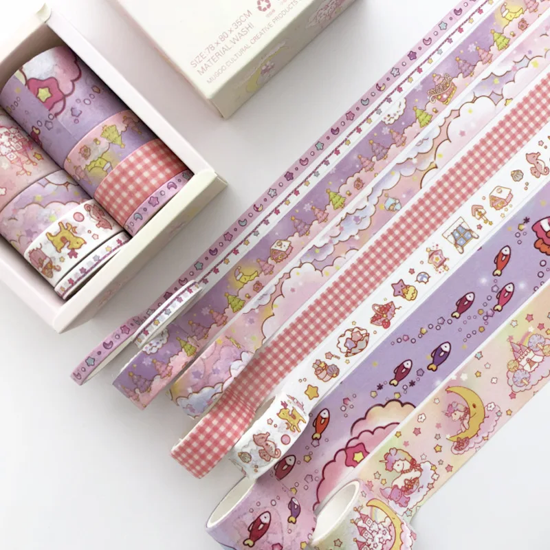 8 Rollen Verse Planten Washi Tape Esthetiek Tijdschrifttape DIY Scrapbook Decoratief briefpapier Studentenkantoorbenodigdheden