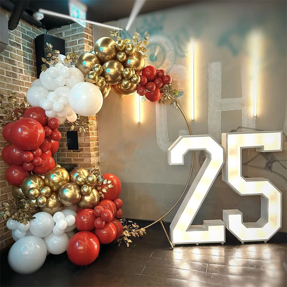 مجموعة قوس إكليل بالبالونات الحمراء والذهبية ، بالونات انفجار نجمي ، عيد الحب ، الزفاف ، عيد الميلاد ، ديكور حفلة الذكرى السنوية ، من من من من من #6