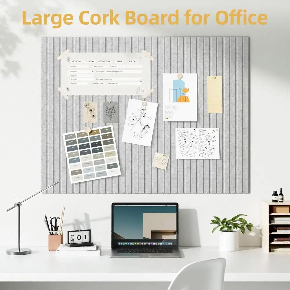 School Board Cork Polyester Board Multi-purpose Cork Bulletin Board Set for Office Home Classroom Wall Decor for Photos