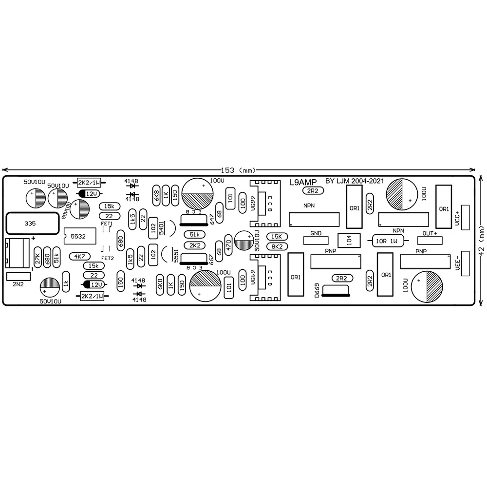 Golden Throat Accuphase E405-MOD Front and Rear Stage Combined Power Amplifier DIY Finished Board