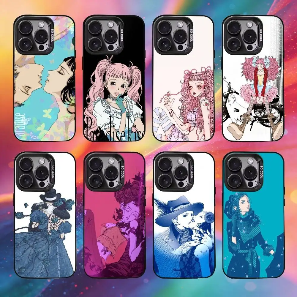 

P-Paradise K-Kiss Manga Phone Case For iPhone17, 16,15,14,13,12 Pro Max Black Candy Matte Shockproof Cover