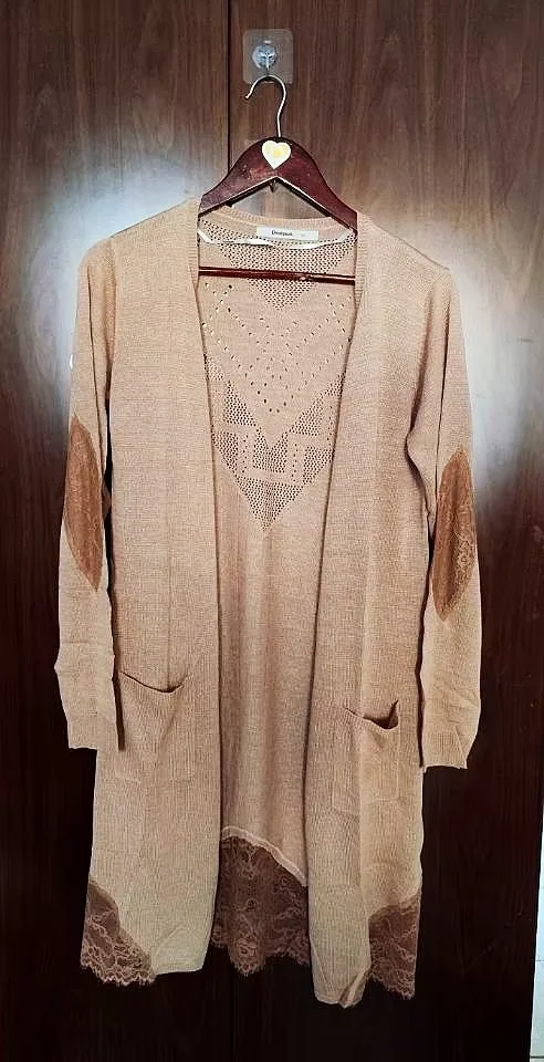 Foreign trade original single Spanish new autumn printed sequin knitted shawl coat