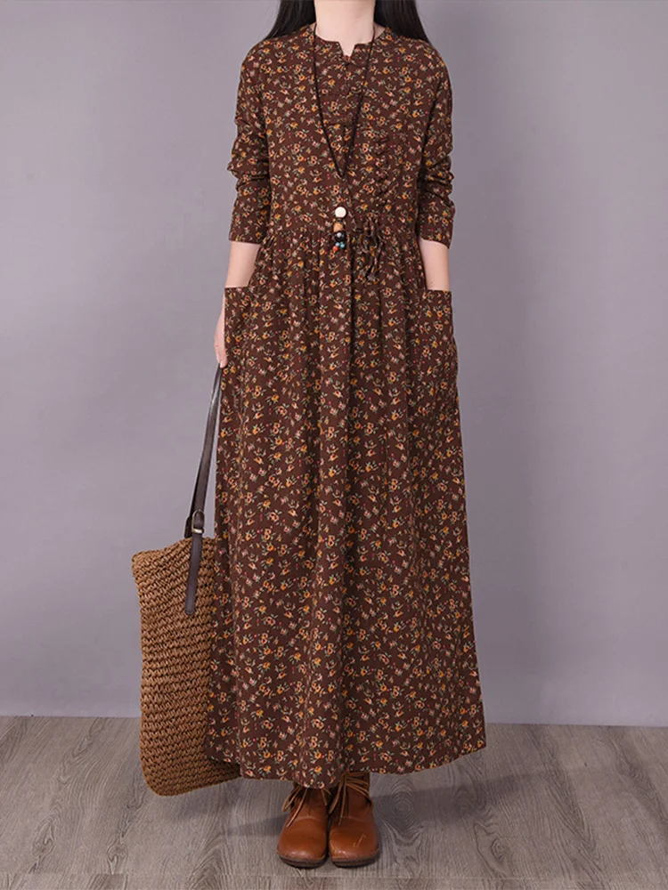 

Женская юбка трапециевидной формы из хлопка и льна в стиле ретро в японском стиле с цветочным принтом, свободная талия, одежда для поездок на работу