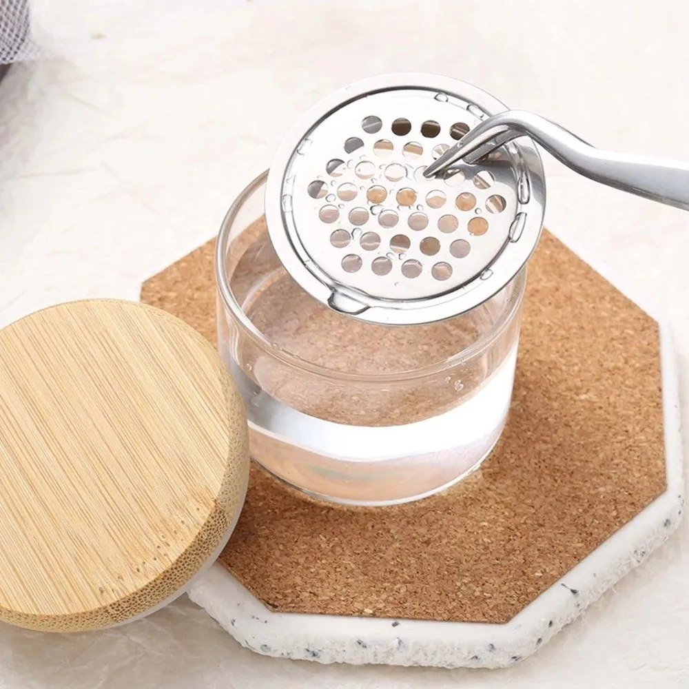 with Lid & Mesh Nail Art Brushes Washing Cup Liquid Powder Removal Cleaning Tools Acrylic Brushes Washer Glass Dappen Dish