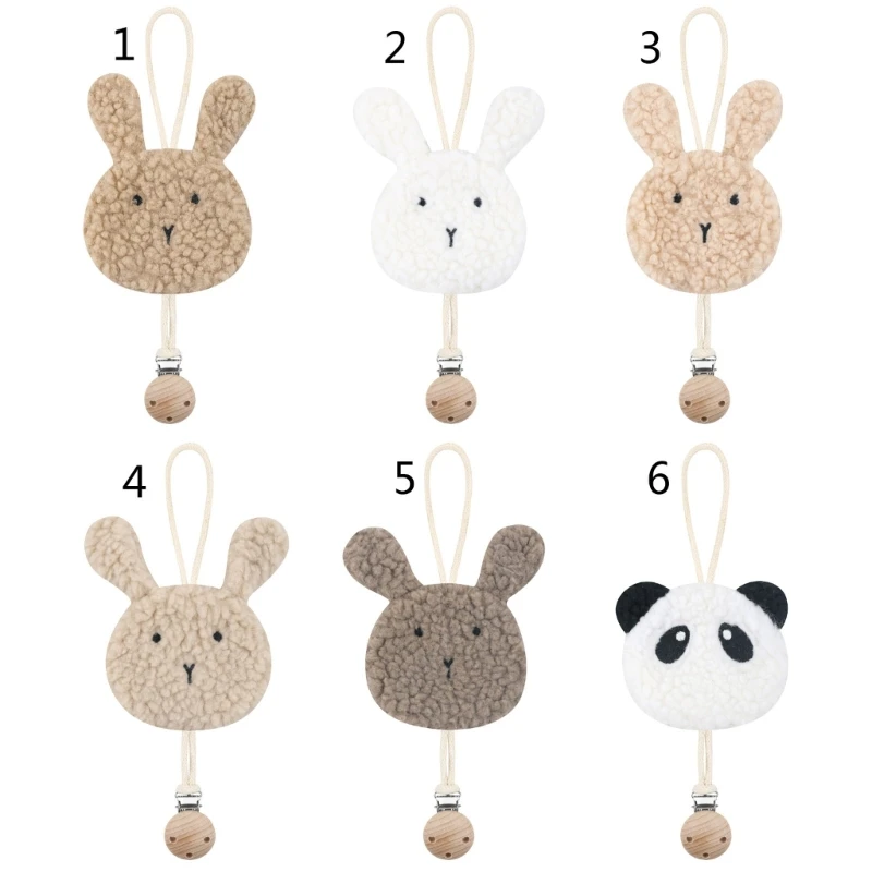 Catena per clip per ciuccio per bambini Decorazione per ciondolo a forma animale peluche Porta ciuccio Guinzaglio per per