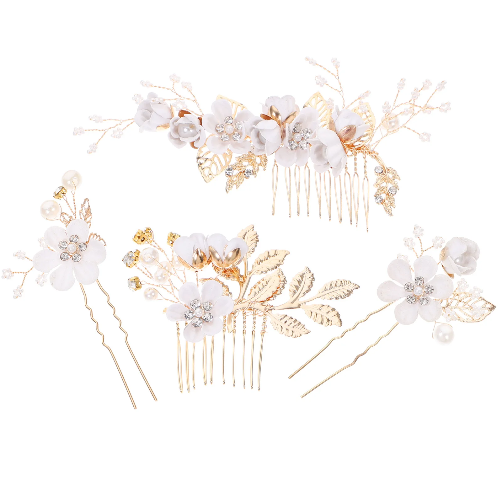 

4 Pcs Wedding Hair Accessories Women Floral Headpieces Hairpins Bridal Flower Decorations for Accessory