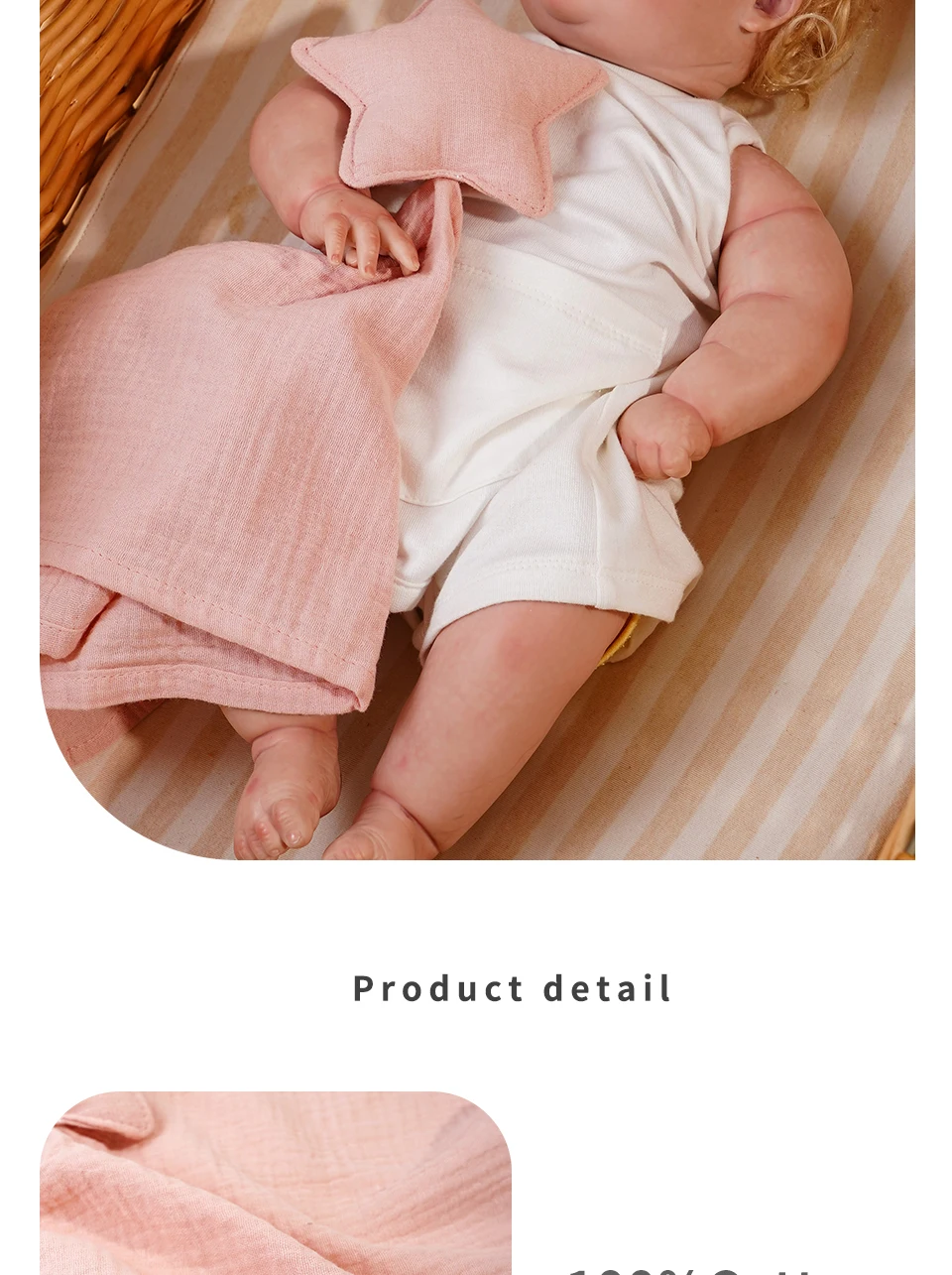 Baby Baumwolle Musselin Bequeme Decke Nette Katze Puppe Für Kleinkinder Kinder Schlaf Beschwichtigen Handtuch Kinder – Detail 9