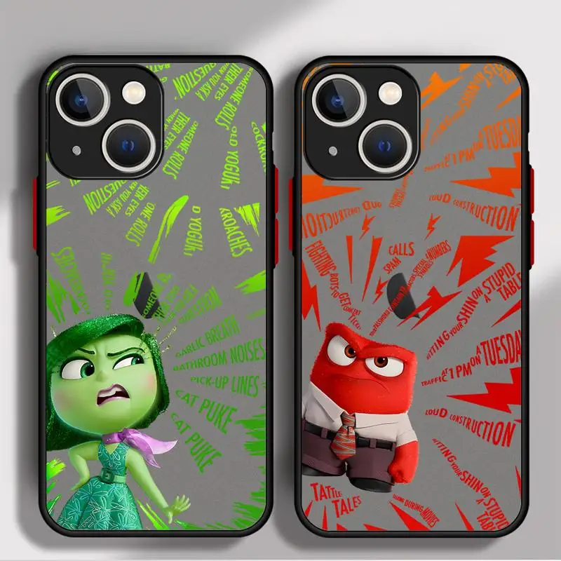 Disney Inside Out Animation phone case for Apple iPhone 15 16 14 pro max 8 11 12pro xs x 13 mini Los casos matte frosted fundas