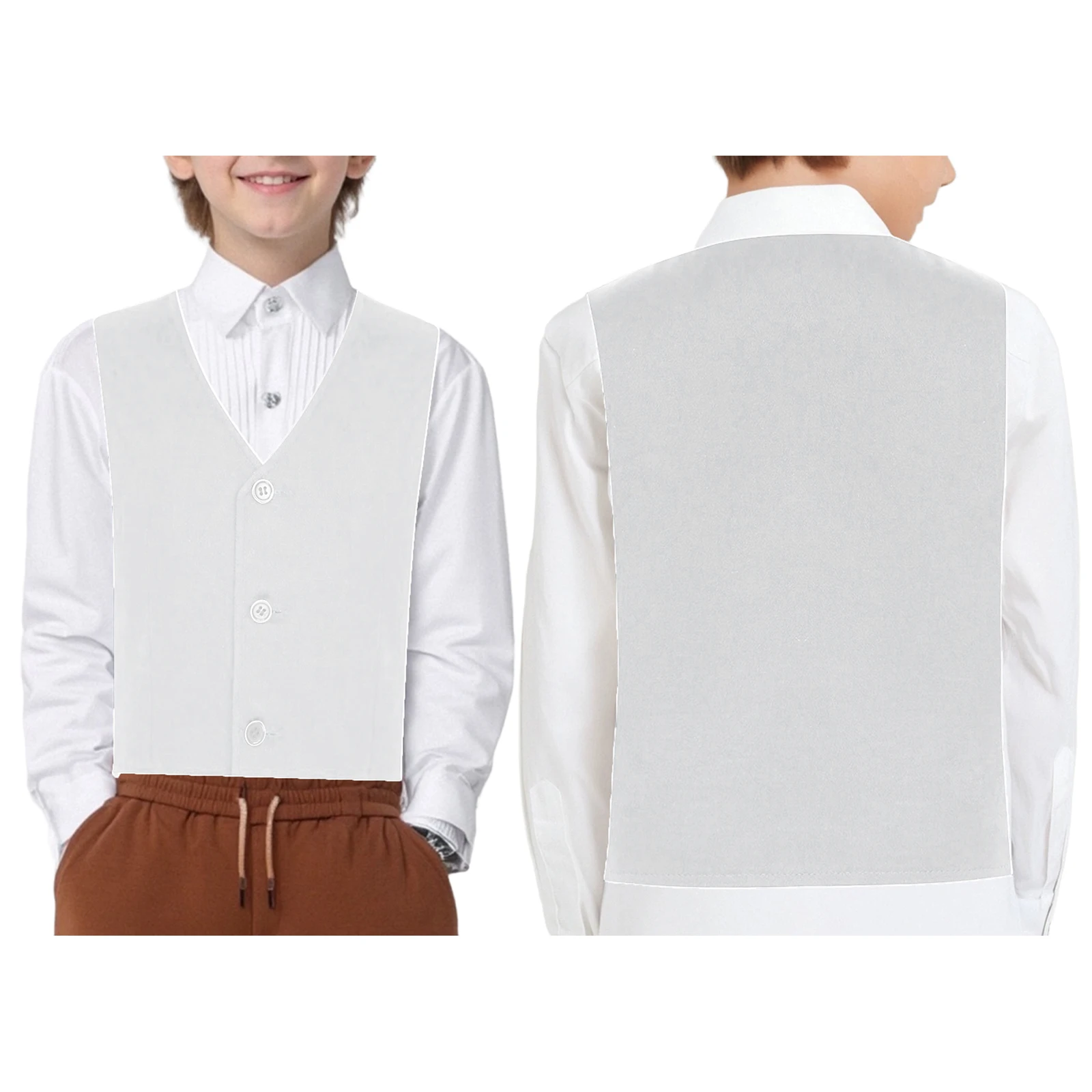 2T-16 Boy's Gentleman School Uniforms Performance Costume Vests Children Celebration Wedding Suit Vest Kids Party Waistcoat