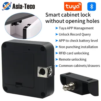 Serrure de porte en bois Invisible intelligente serrure électronique sans clé carte IC NFC Tuya App déverrouiller armoire casier meubles tiroir serrures intelligentes