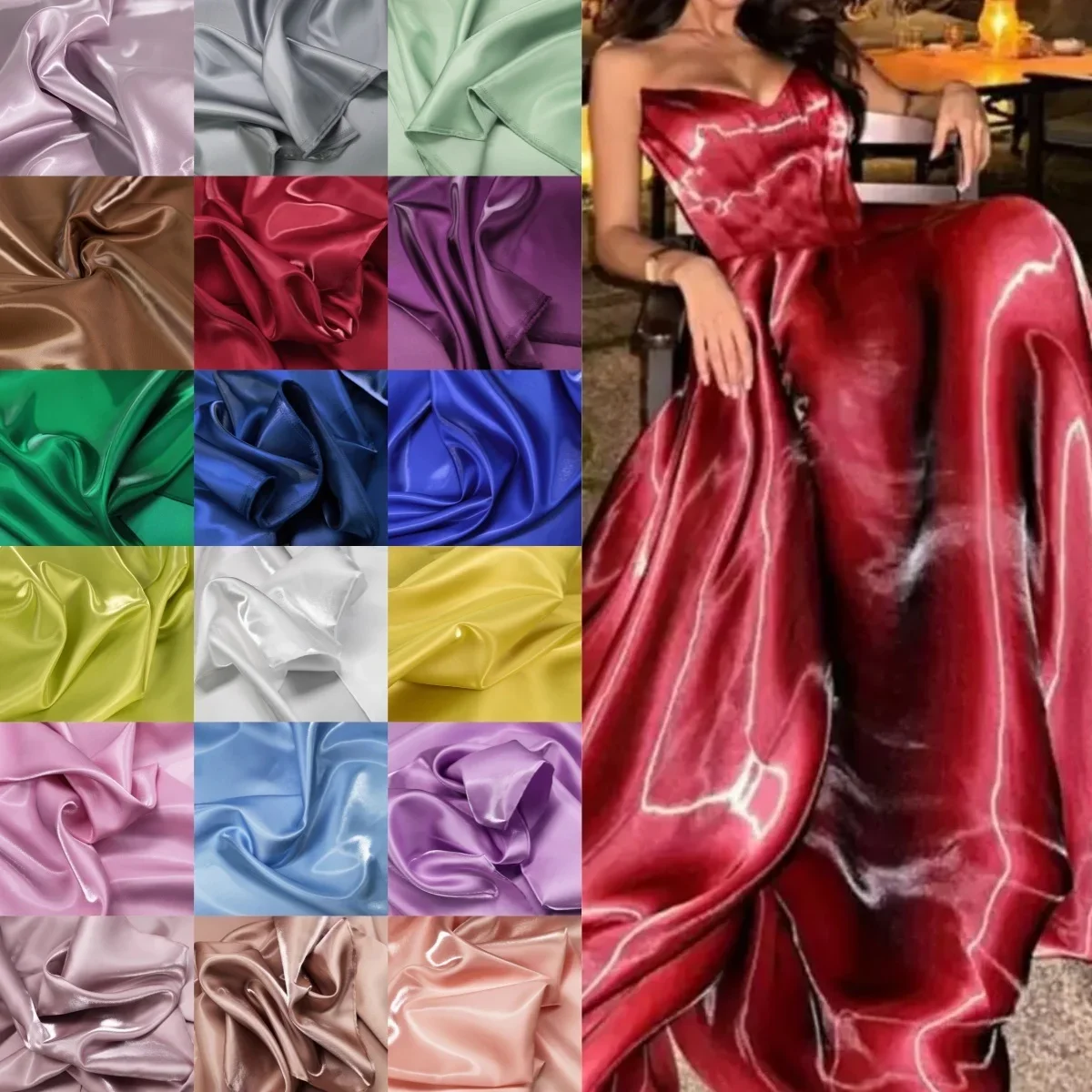 

Жидкая водная атласная ткань, светоотражающая ткань с кристаллами, сшитое платье, сценический костюм, сделай сам, украшение для фона, дизайнерская ткань