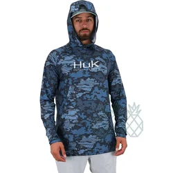 HUK Fishing Apparel Long Sleeve Breathable Angling Clothing Hoodie Sun Protection Jersey Men Fishing Shirts Tops Camisa De Pesca