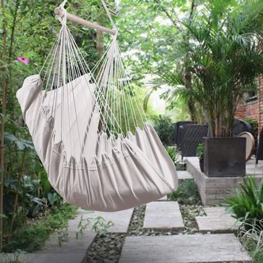 Tassels Hammock Garden Patio White Cotton Swing Chair Bedroom Romantic Indoor Outdoor Hanging Bed Beach Hammocks Chair