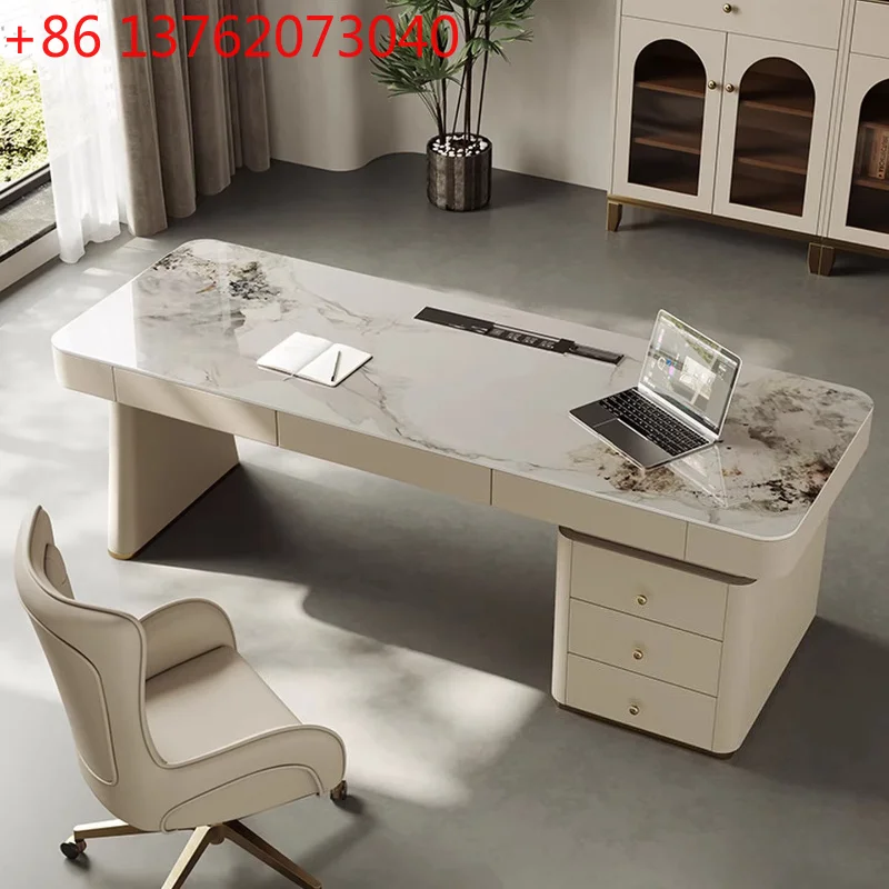 

Modern luxury rock slab countertop computer desk gaming desk bureaux de travail Room desks Motion study office table Furniture