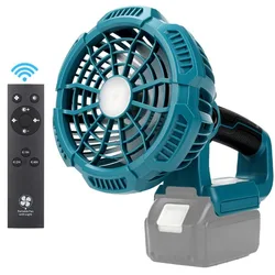 Portable Tent Fan Desk Fan with Remote Lantern for Makita 18v Li-ion Battery Cordless Camping Fan Portable with USB Port Remote