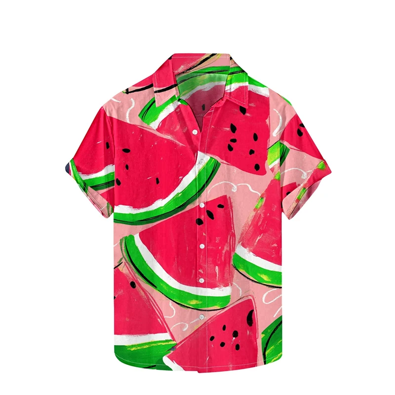 2024 Hot Sale Tropical Pineapple 3D Print Hawaiian Shirts For Men Fashion Street Hip Hop Button Aloha Casual Short Sleeve Shirt