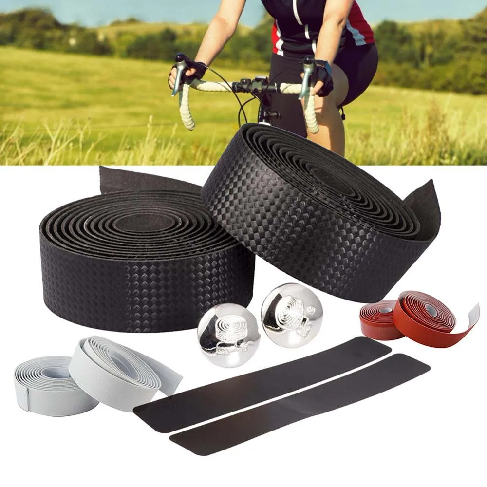 

Accessories 2 pcs Carbon Fibre Damping Handlebar Wrap Anti-Vibration Handle Belt Bicycle Grips Tapes Bike Straps Handlebar Tape