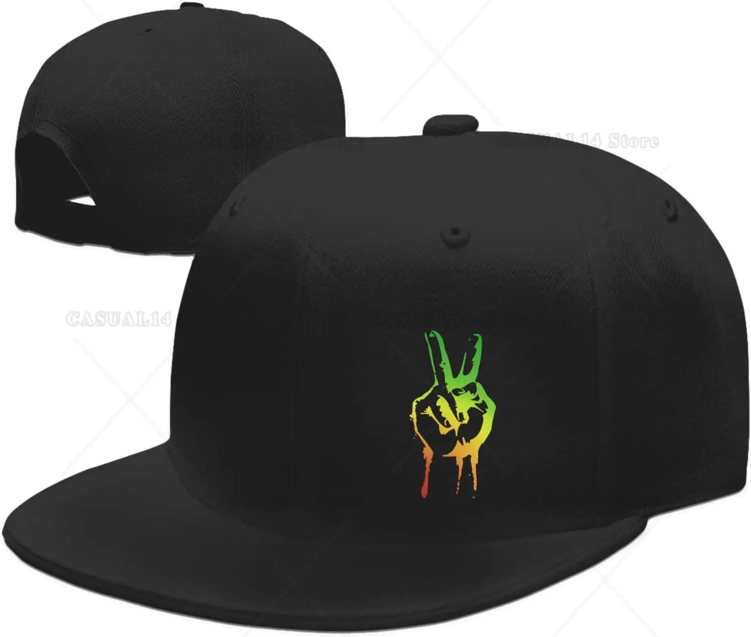 

Jamaica One Love Hat Flat Bill Baseball Cap Hip Hop Style Flat Visor Hats Adjustable Funny Black Cap Unisex