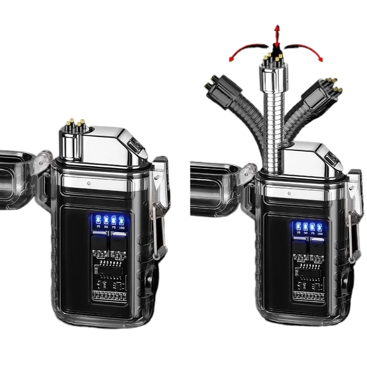 

2026New Fashion Outdoor High Appearance Level Charging Double-arc Lighter Windproof and Waterproof Lighting Cigarette Accessorie