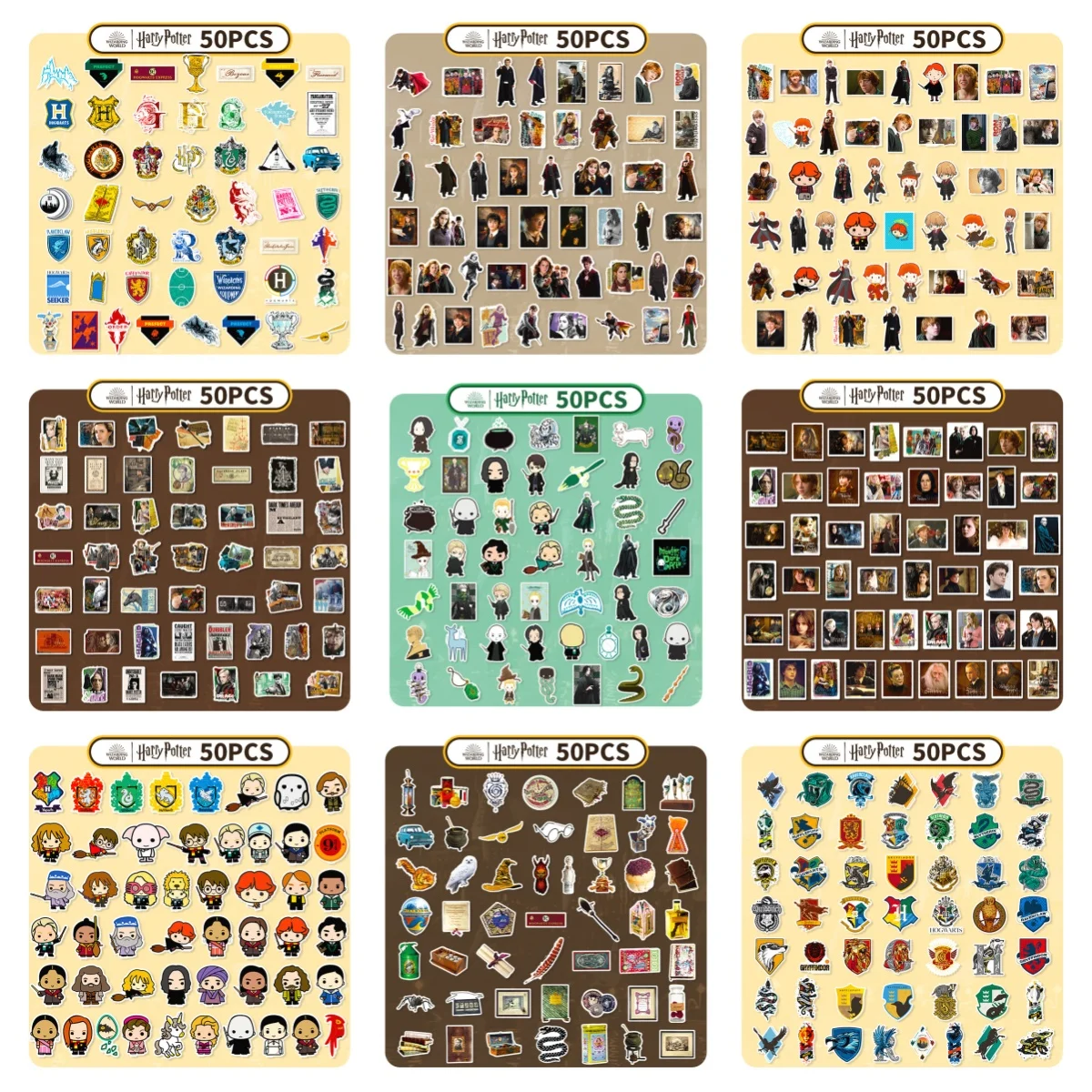 50 Uds. De pegatinas genuinas de Harry Potter, calcomanías escolares mágicas de dibujos animados, álbum de recortes para teléfono, equipaje, pegatina para ordenador portátil, juguetes para niñas, regalos