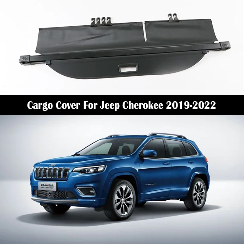 Rear Trunk Cargo Cover For Jeep Cherokee 2019-2024 Shield Shade Curtain Partition Board Privacy Blinds Security Accessories