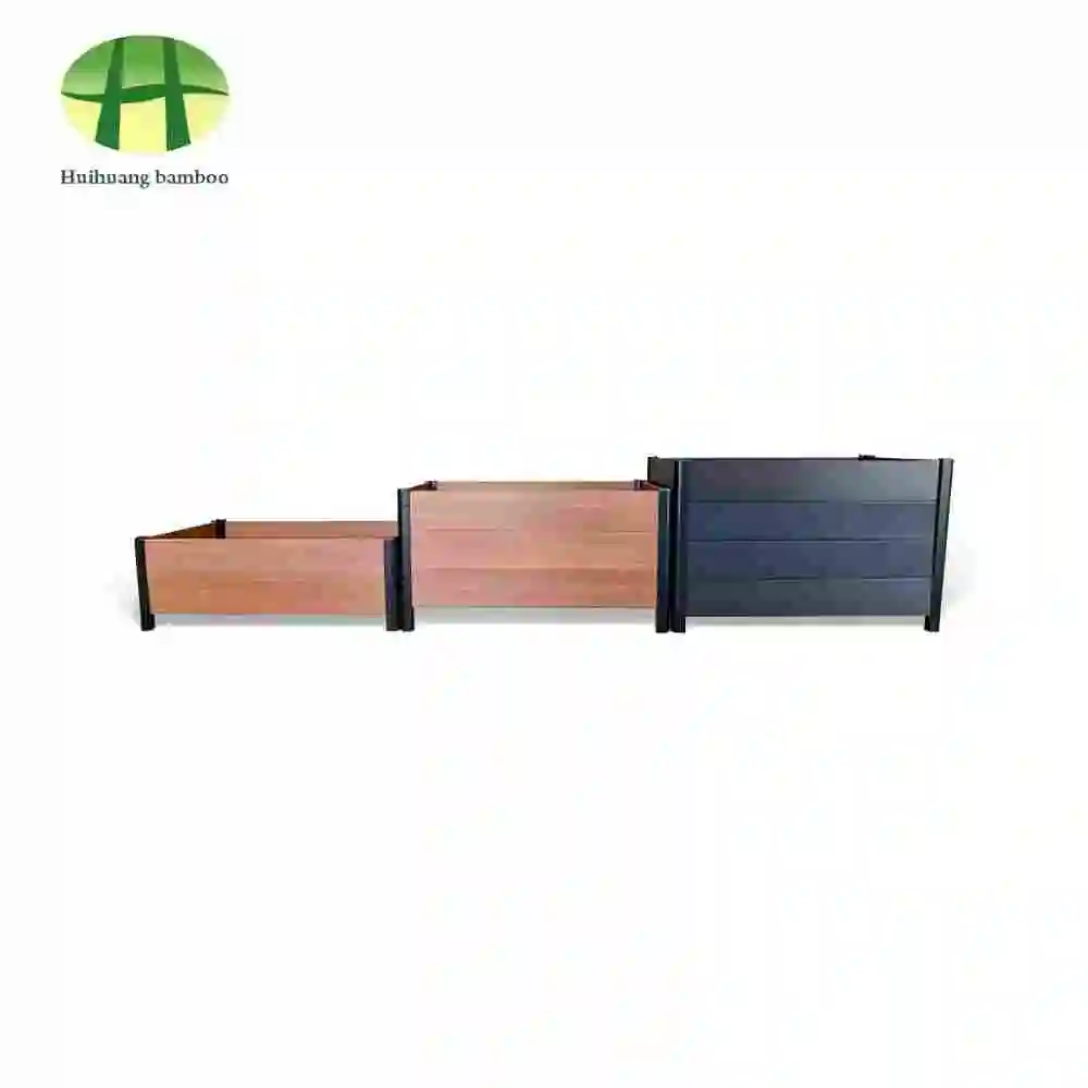 Outdoor High Aesthetic Value Durable Eco-Friendly Bamboo Planter Box For Garden & Home Use Anti-Corrosion Artificial Flowers