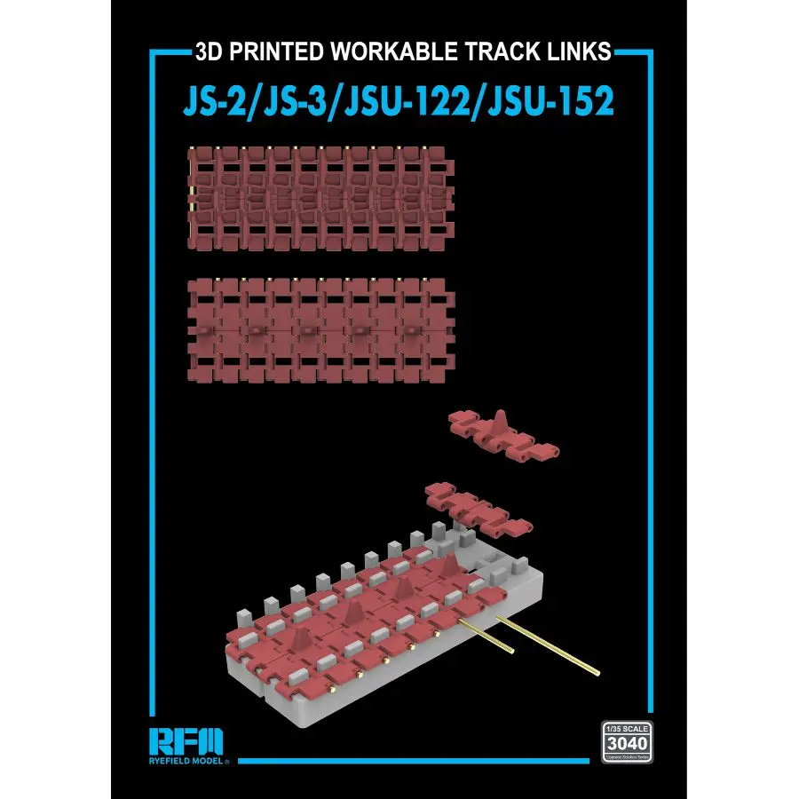 RYE FIELD RM3040 1/35 3D Printed Workable Track Links for JS-2/JS-3/JSU-122/JSU-152
