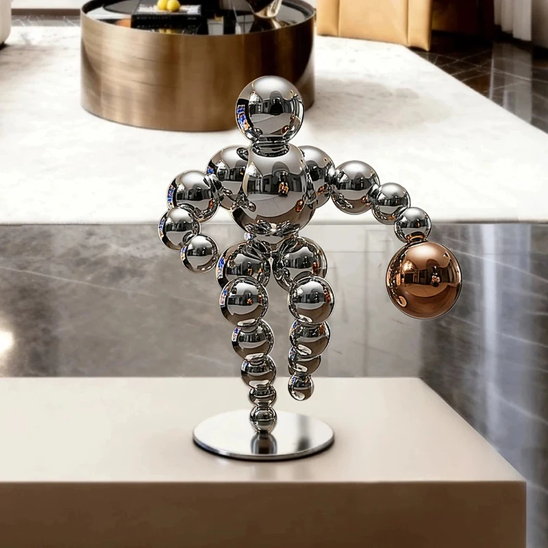 Stainless Steel Crafts Ornaments,Abstract Character Model Statue,Luxury Artwork Sculpture,Office Desktop Decoration,Nordic Gifts