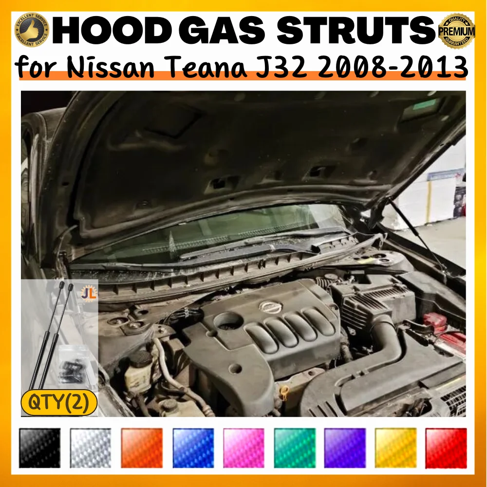 

Qty(2) Hood Struts for Nissan Teana J32 2008-2013 Front Bonnet Modify Gas Springs Shock Absorber Lift Supports Dampers