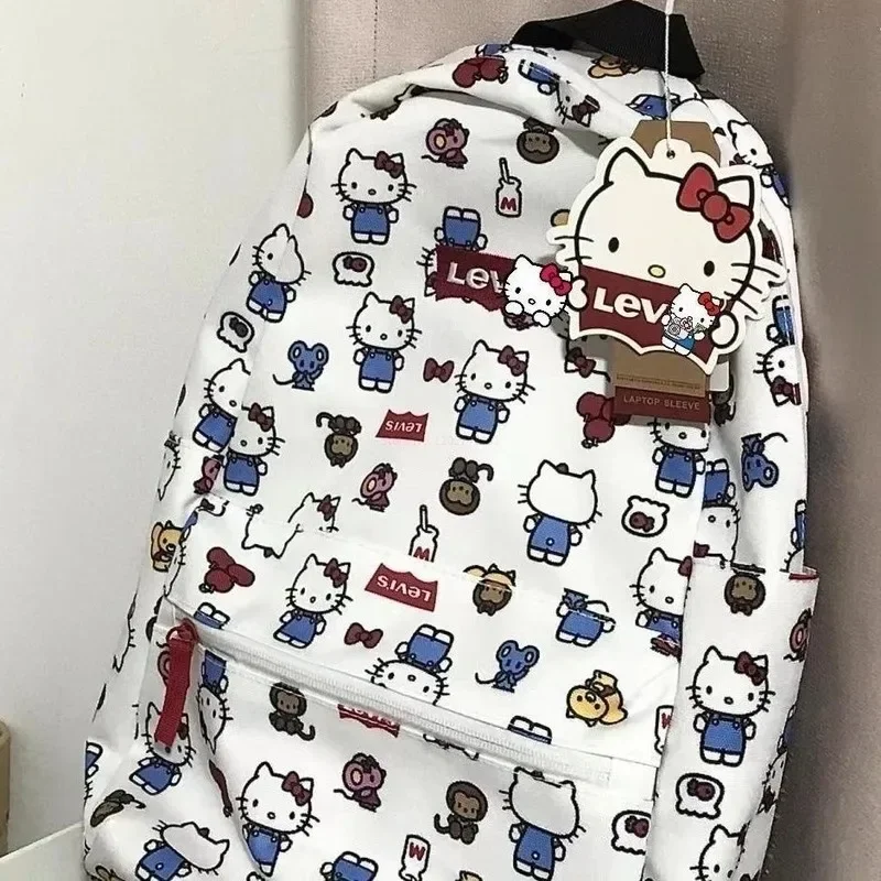 

Sanrio Hello Kitty Backpack Cute Light Backpacks Stitch Students Bag Shoulder School Kids Cartoon Anime Girl Gift High Capacity
