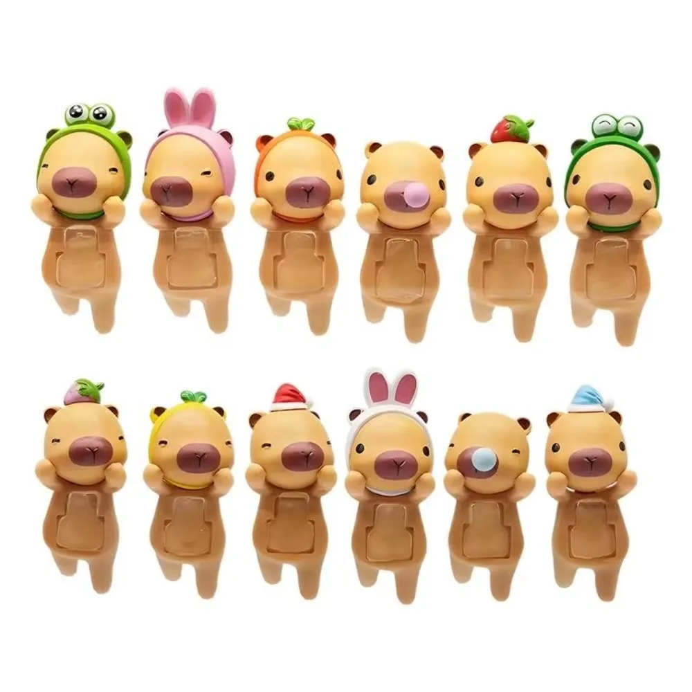 New Cartoon Capybara Blind Box PVC Kawaii Dashboard Toys Dolls Gift Small Animal Figurine For Car Center Console Mobile Phone