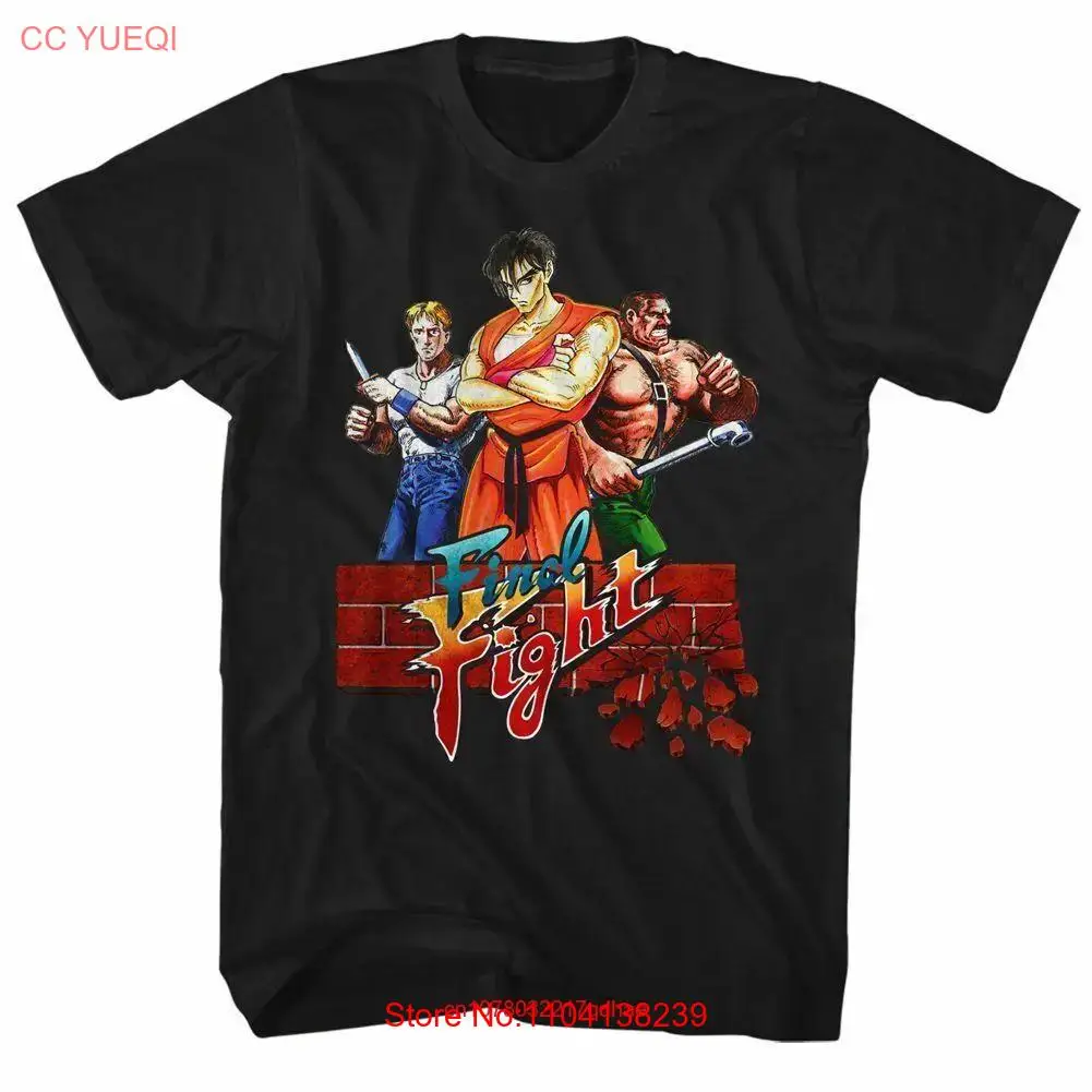 Camiseta de Final Fight Trio para adulto, camisa negra de manga larga o corta