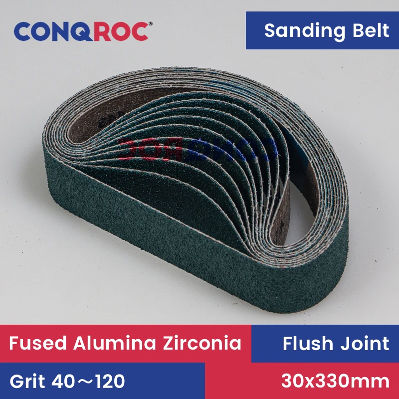 

Sanding Belts 30x330mm Fused Alumina Zirconia 10-Piece 1-3/16"x13" Abrasive Belts Grit 40~120 for Metal Polishing