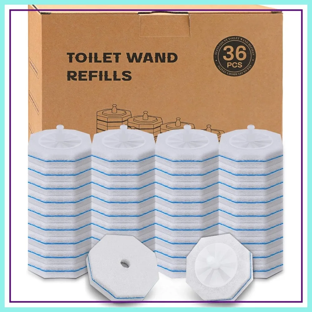 

36 Count Toilet Wand Refills, Disposable Brush Heads, 5X Cleaning Power, Tear-Resistant, Fresh Scent