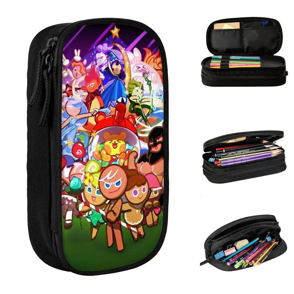 Cookie Run Kingdom Pencil Cases Pencilcases Pen for Girls Boys Big Capacity Bag Students School Zipper Stationery