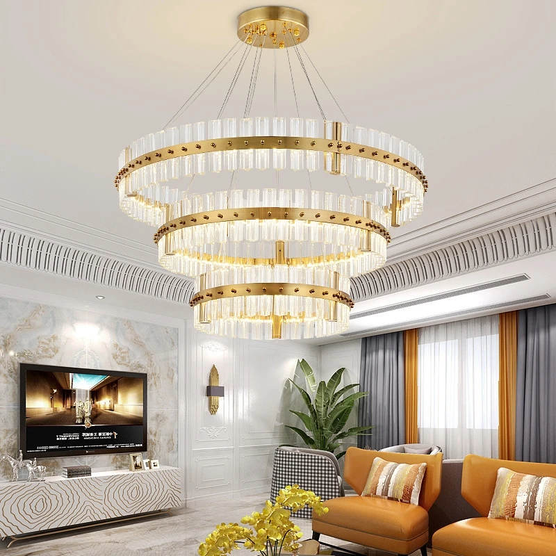 

Modern LED Chandeliers for Living Room Ring Crystal Light Chandelier Dining Room Cristal Hanging Lamp Lustre Luminaires Fixtures