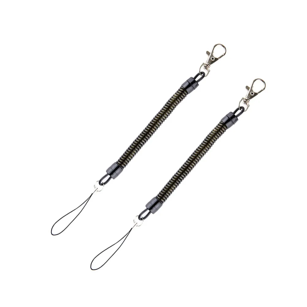 2Pcs Rope Keychain Retractable Spring Coil Elastic Key Fob Holder for Keys Small Electronics USB Drive Phone Accessories