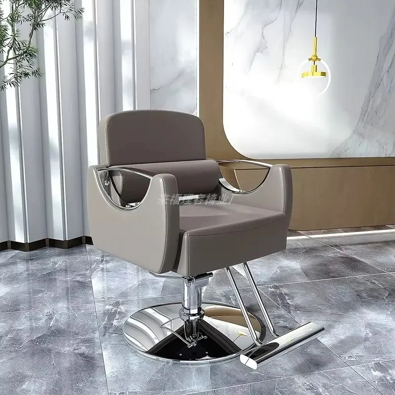Cadeira de Barbeiro Personalizada Barata, Design Branco, Cadeira de Cabeleireiro Nórdica Ajustável, Mobiliário de Salão