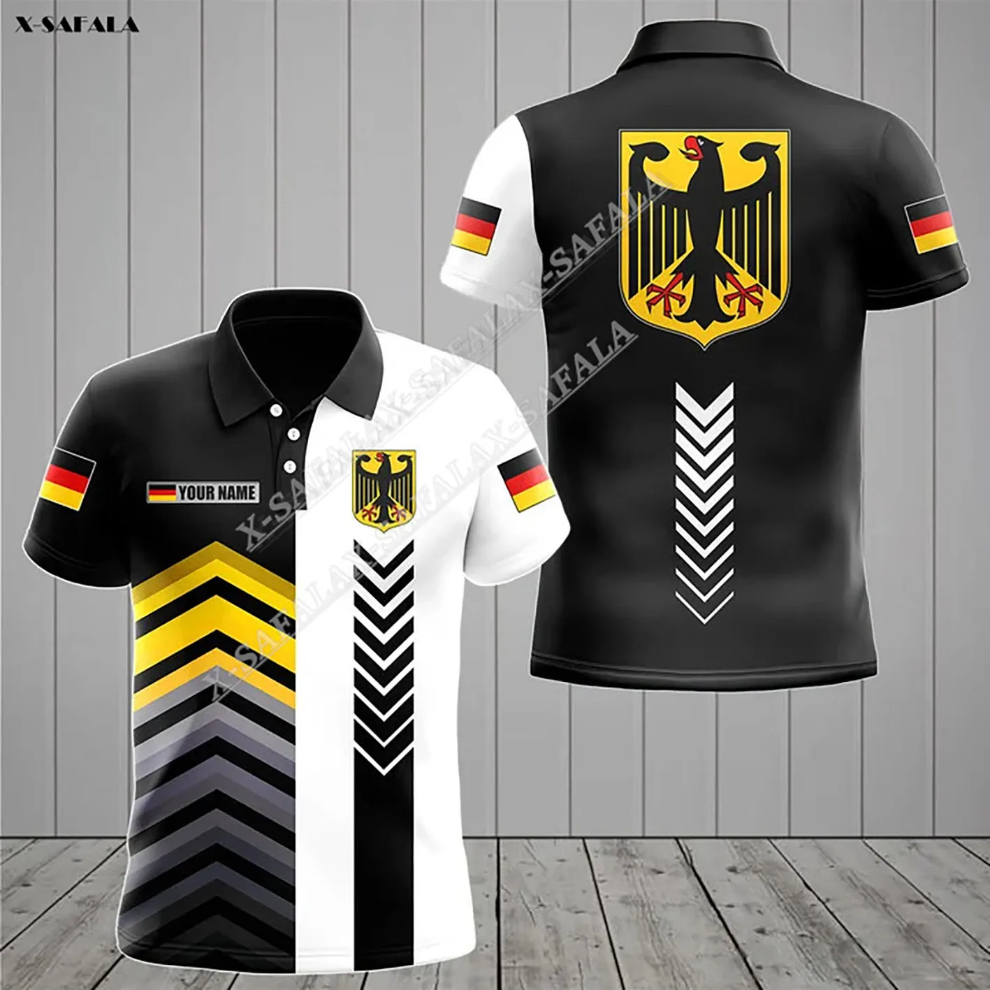 

Germany Coat Of Arms Country Flag 3D Full Print Men Thin Polo Shirt Collar Short Sleeve Street Wear Casual Tee Top Shirt