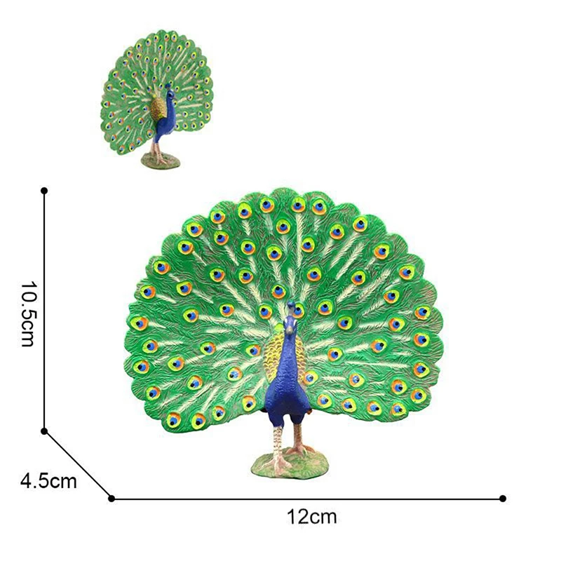 Nieuwe Simulatie Pauw Vogel Beeldjes PVC Actiefiguren Modellen Collectie Educatief Speelgoed Voor Kinderen Mini Landschap Ornament