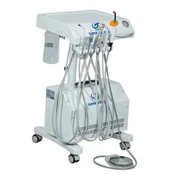 CE Approved GU-P302 Mobile Dental Turbine Unit Cart with GU-P300 600W Portable Oilless Air Compressor for Vet and Human Use