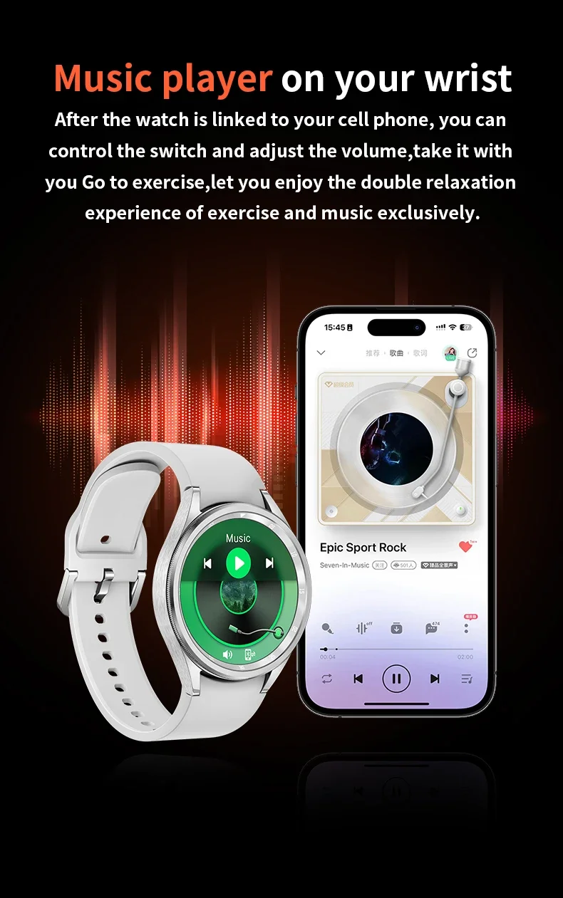 2023 hombres mujeres reloj inteligente 6 NFC brújula Smartwatch ChatGPT carga inalámbrica para Samsung Galaxy Sport Watch 6 llamadas Bluetooth