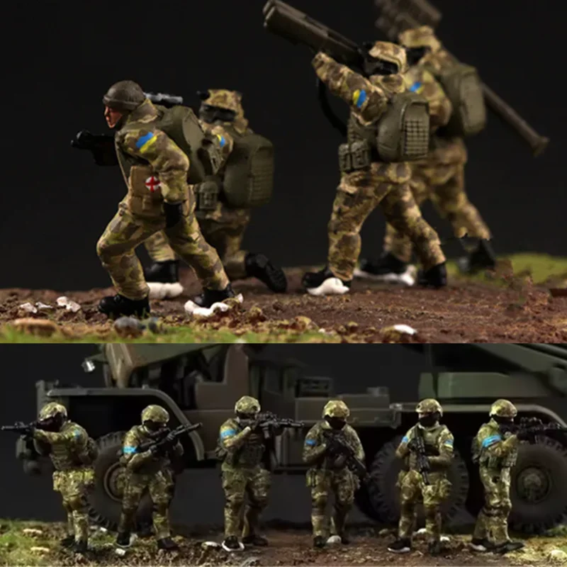 

Новая масштабная модель 1:72, 4/6 шт., реалистичная фигурка, Украина, солдаты, куклы, игрушки, сделай сам, сцены, коллекция аксессуаров, дисплей, подарок для фанатов