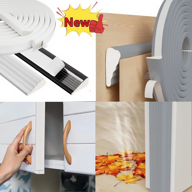 

5M Home Sliding Door Window Seal Strip Self-adhesive Acoustic Foam Sealing Strip Tape Insulation Windproof Rubber Weatherstrip