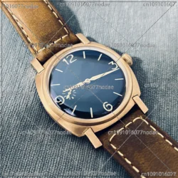 Tin Bronze Manual Mechanical ST3600 Movement Switzerland C3 Luminous Waterproof 200 Meter Crazy Horse Belt Watch